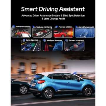 Pelsee P3 4K Dash Cam Front and Rear, 64GB SD Card, 4K+1080P Dual Dash Camera for Cars with Wi-Fi, GPS, ADAS, BSD, LCA, 3’’ IPS Display Car Camera, APP & Voice Control, Night Vision, 24H Parking Mode