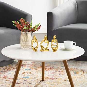 BMLCGJ Thinker Statue Gold Decor Abstract Art Sculpture