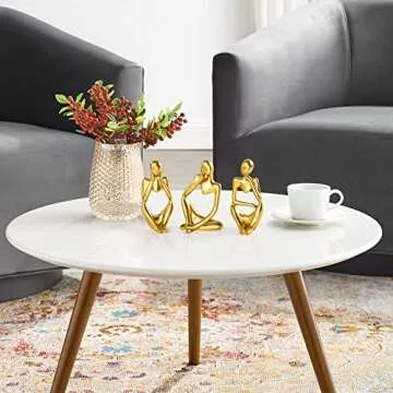 BMLCGJ Thinker Statue Gold Decor Abstract Art Sculpture