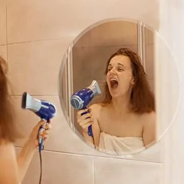 PANDEELS Frameless Round Mirror - 20 Inch Circle Mirror - 1" Beveled Polished Edge - Hanging Wall Mounted Decorative for Bathroom, Living Room, Bedroom, Entryway