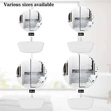 PANDEELS Frameless Round Mirror - 20 Inch Circle Mirror - 1" Beveled Polished Edge - Hanging Wall Mounted Decorative for Bathroom, Living Room, Bedroom, Entryway