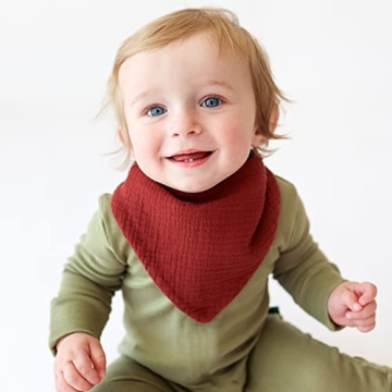 Konssy Muslin Baby Bibs 10 Pack Soft Absorbent Bandana Bibs