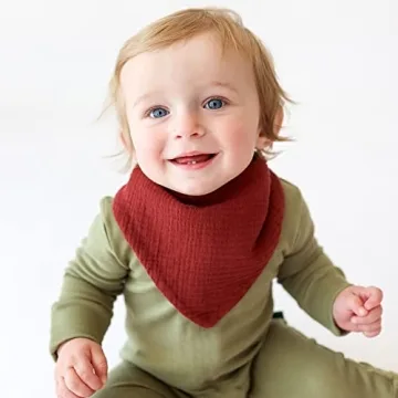 Konssy Muslin Baby Bibs 10 Pack Soft Absorbent Bandana Bibs