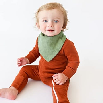 Konssy Muslin Baby Bibs 10 Pack Soft Absorbent Bandana Bibs