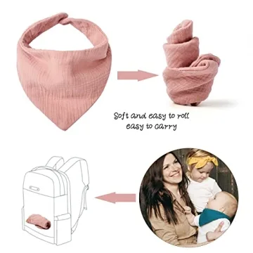 Konssy Muslin Baby Bibs 10 Pack Soft Absorbent Bandana Bibs