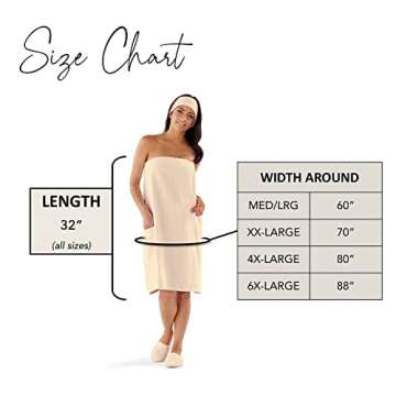 Boca Terry Women's Spa Wrap - 100% Cotton Towel Wrap for Women