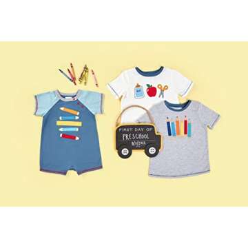 Mud Pie School Bus First Day Chalkboard Sign for Kids