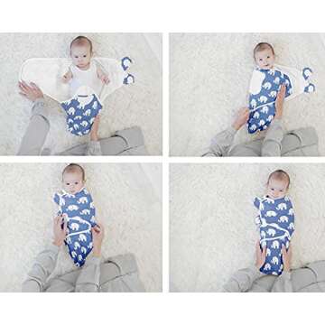 BaeBae Goods Swaddle Blanket, Adjustable Infant Baby Swaddling Wrap Set of 4, Baby Swaddling Wrap Bl...