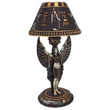 Design Toscano Isis Diety Egyptian Decor Accent Sculptural Desk Table Lamp, 9 inches wide, 17 inches...
