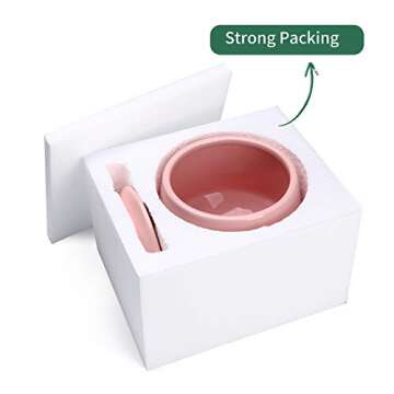 POTEY Ceramic Plant Pot Flower Planters - 5.9” with Drainage Hole Saucer Medium Pots for Indoor Plant - Enough Space - Light Pink