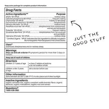 Genexa Kid's Sleepology | Melatonin Free Childrens Sleep Aid |Soothing Natural Vanilla & Lavender Flavor | Certified Organic & Non-GMO | Homeopathic Remedy Made Clean | 60 Chewable Tablets