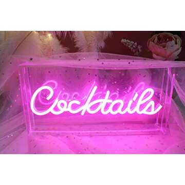 Ulalaza Cocktails LED Neon Sign for Party & Home Decor