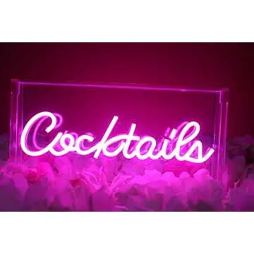 Ulalaza Cocktails LED Neon Sign for Party & Home Decor