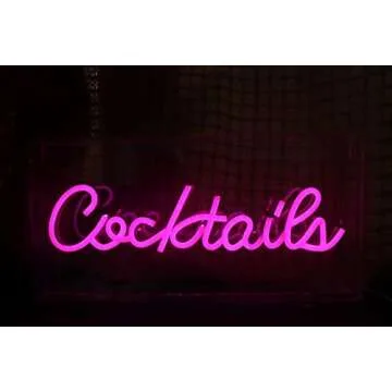 Ulalaza Cocktails LED Neon Sign for Party & Home Decor