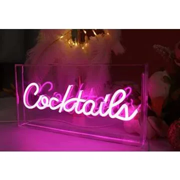 Ulalaza Cocktails LED Neon Sign for Party & Home Decor