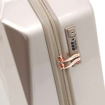 kensie Women's Gemstone Luggage Set, Rose Gold, 20-Inch Carry-On