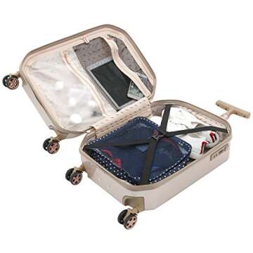 kensie Women's Gemstone Luggage Set, Rose Gold, 20-Inch Carry-On