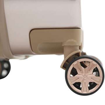 kensie Women's Gemstone Luggage Set, Rose Gold, 20-Inch Carry-On