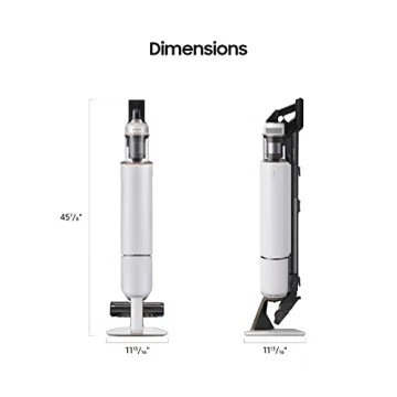 SAMSUNG BESPOKE Jet Cordless Stick Vacuum Cleaner w/ Clean Station, Powerful Multi-Surface Floor Cleaning for Carpet, Hardwood, Tile, 5-Layer Filter, Lightweight, VS20A9500AW/AA, 2023, Misty White