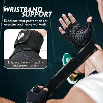 HTZPLOO Workout Gloves Gym Gloves Weight Lifting Gloves for Men with Full Palm Pad,Strong Wrist Wrap...