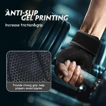 HTZPLOO Workout Gloves Gym Gloves Weight Lifting Gloves for Men with Full Palm Pad,Strong Wrist Wraps Support,Enhanced Grip,for Fitness,Training,Weightlifting,Exercise (Black, Medium)