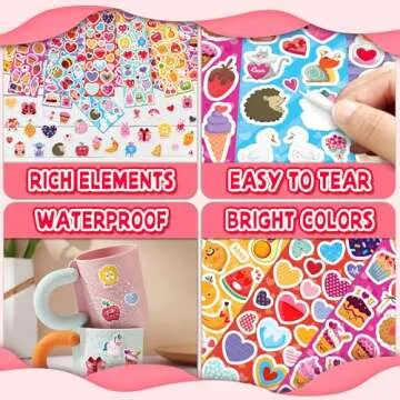 LINAYE 48 Sheets Valentines Stickers Bulk for Kids, 720PCS Cute Valentines Day Stickers for Classroom School Valentines Crafts, Happy Valentines Stickers Sheets Party Favors Supplies