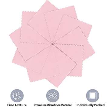 Moukeren 150 Pcs Jewelry Cleaning Cloth Soft Polish Cloth Individually Jewelry Cleaner for Silver Gold Jewelry Glasses Watch (Pink Yellow Blue)