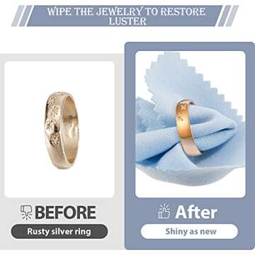 Moukeren 150 Pcs Jewelry Cleaning Cloth Soft Polish Cloth Individually Jewelry Cleaner for Silver Gold Jewelry Glasses Watch (Pink Yellow Blue)