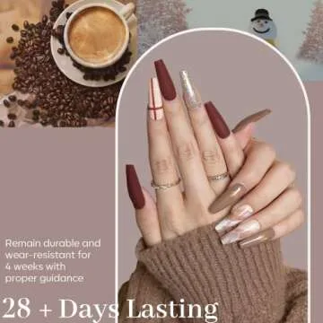 modelones Gel Nail Polish Set, 6 Colors Nude Brown Gel Polish Kit Glitter Champagne Gold Wine Dark Red Nail Polish Gel, Soak OFF LED Manicure Nail Art DIY Home Salon Gift for Women