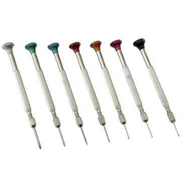 7 Screwdriver (RED) Watchmakers Watch Screwdrivers Set 7 Piece Tool (55)