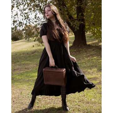 Scarlet Darkness Summer Dresses for Women Milkmaid Cottagecore High Low Black Goth Dress Black L