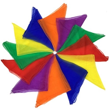 AIVIAI Kids Dance Scarves 12pcs - Colorful Music & Movement Play Accessories