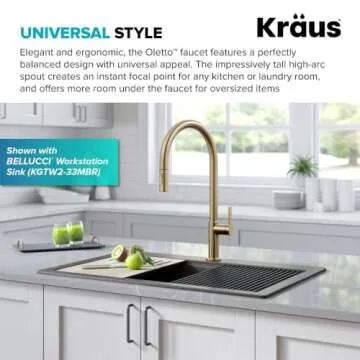 KRAUS Oletto Antique Bronze Kitchen Faucet - High-Arc Design
