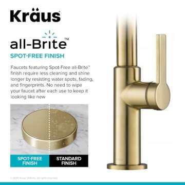 KRAUS Oletto High-Arc Single Handle Pull-Down Kitchen Faucet in Spot Free Antique Champagne Bronze, KPF-2821SFACB