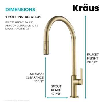 KRAUS Oletto High-Arc Single Handle Pull-Down Kitchen Faucet in Spot Free Antique Champagne Bronze, KPF-2821SFACB