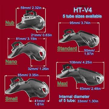 FYJENNICC HT-V4 Chastity Cage for Men | 5 Adjustable Wide Rings & 6 Colors | Beginner-Friendly | Adult Sex Toy with Sizing Guide (Pink with Silver Sparkles, Standard)