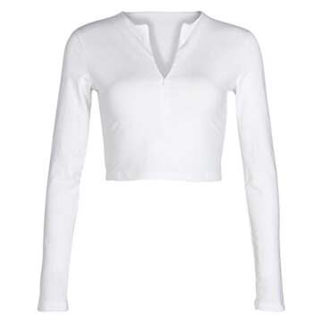 Artfish Women's Fleece Lined Quarter Zip Crop Top