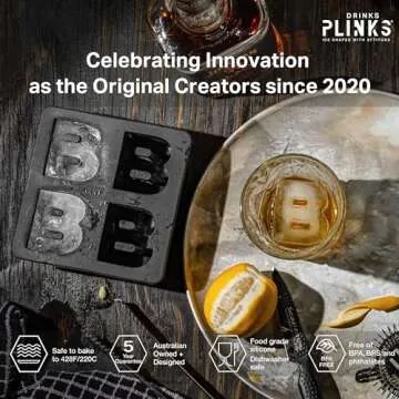 DRINKSPLINKS Custom Letter B Silicone Ice Cube Tray‚ Personalized Monogram Big Ice Cube Molds for ...