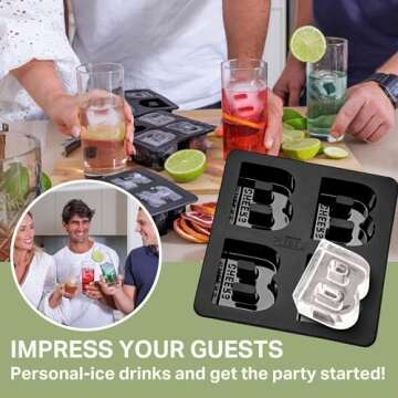 DRINKSPLINKS Custom Letter B Silicone Ice Cube Tray‚ Personalized Monogram Big Ice Cube Molds for Whiskey, Bourbon, Cocktails, and Customized Gifts with Initials. Fun Alphabet Mold for Every Name.