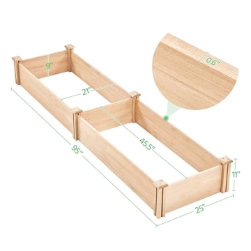 Yaheetech 8x2ft Versatile Wooden Raised Garden Bed