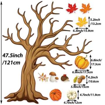 4Ft Big Tree Bulletin Board Set Spring Fall Summer Tree Bulletin Board Decoration with Maple Leaves ...