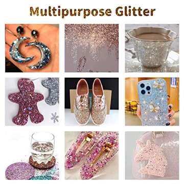 CIYOWTA Holographic Glitter, Chunky and Fine Glitter Mix, Set of 20 Colors 10g, Glitter for Crafts Tumblers, Iridescent Glitter Flakes, Eye Hair Face Body Chunky Glitter, Glitter Flakes Sequins Set