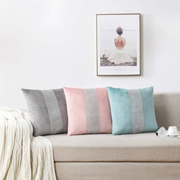 NordECO HOME Throw Pillow Covers Set - Velvet Elegance in Pink