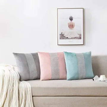 NordECO HOME Throw Pillow Covers Set - Velvet Elegance in Pink