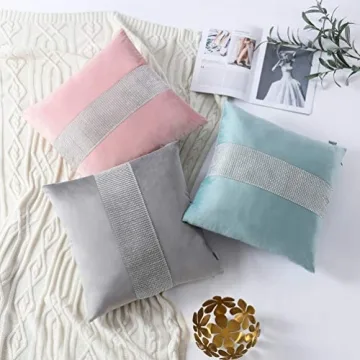 NordECO HOME Throw Pillow Covers Set - Velvet Elegance in Pink