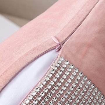 NordECO HOME Throw Pillow Covers Set - Velvet Elegance in Pink