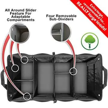 TRUNKCRATEPRO XL Premium SUV, Truck, Car Trunk Organizer With Expandable Compartments - Lightweight ...