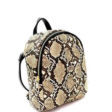 Stylish Trendeology Snake Print PU Leather Backpack