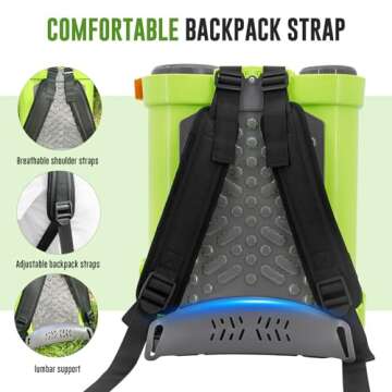 Battery Powered Backpack Sprayer 4 Gallon, VAXMAY 100 PSI Electric Graden Sprayer Works with Makita 18V Battery, Weed Yard Sprayer with Telescopic Wand, 5 Nozzles, 2.6 Ah Battery & Charger Included