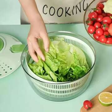 Salad Spinner Kit Romaine Lettuce Kitchen Gadgets Bowl Container Fresh Food Home Shredded Lettuce Pr...